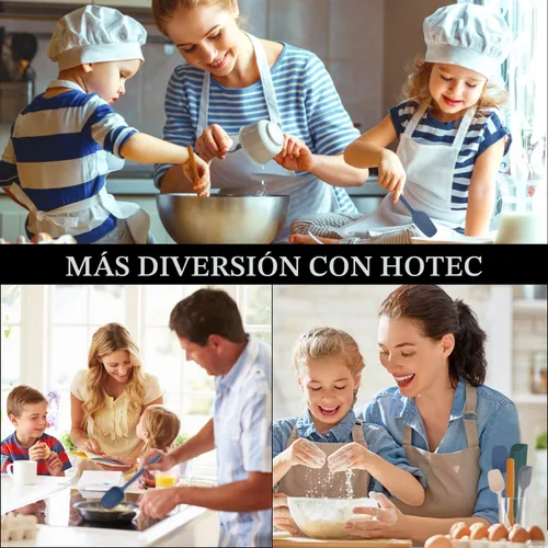Miniatura 7 de HOTEC Juego de espátulas de goma de silicona resistentes al calor de 600 ℉ sin BPA para hornear, cocinar y mezclar, antiadherentes, aptas para Neutro