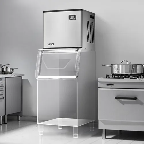 Miniatura 8 de VEVOR Máquina comercial para hacer hielo – Cabezal, máquina de hielo de acero inoxidable de 360 libras/día con autolimpieza, fabricación de hielo