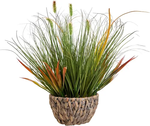 Miniatura 14 de AlphaAcc Plantas Falsas de Aspecto Real Vegetación Plantas Artificiales de Interior Planta en Maceta con Macetero Rústico de Arcilla Negra para Casa