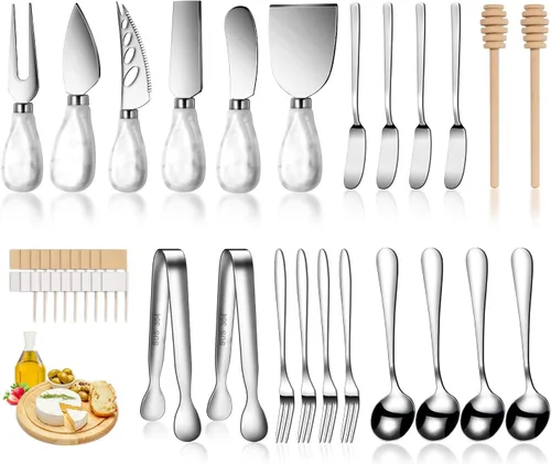 Miniatura 8 de LifeMusican Juego de cuchillos esparcidores de madera para tablero de charcutería, cuchillos de mantequilla con mango de madera para kit de queso