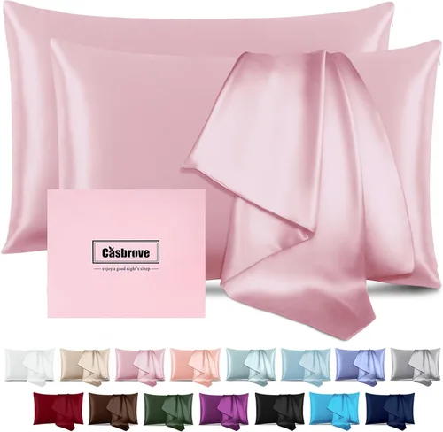 Miniatura 33 de Fundas de almohada de seda para cabello y piel, de seda de morera, suave, transpirable, de ambos lados, de seda natural, con cremallera, 1 paquete