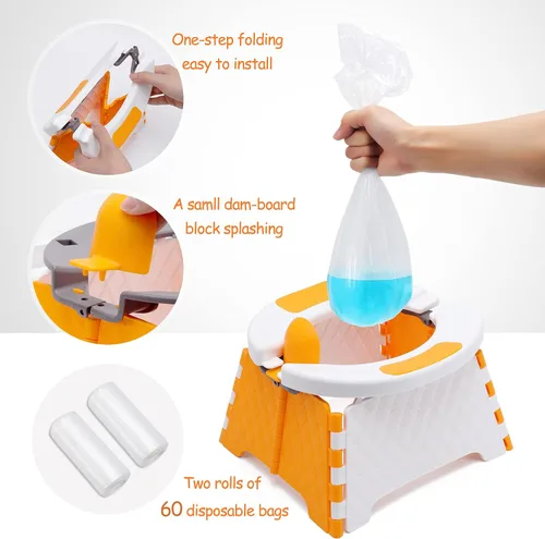 Miniatura 5 de Asiento de entrenamiento portátil para niños pequeños, inodoro plegable para niños, inodoro plegable para niños, orinal de viaje para automóvil