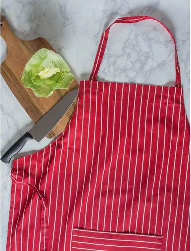Miniatura 2 de DII Grado profesional y comercial, cocina de rayas de chef, delantal, rojo tango Tango Rojo
