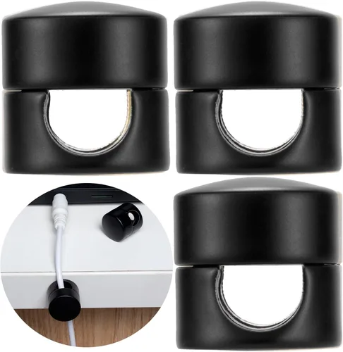 Miniatura 8 de SmallCat 6 juegos de soportes de cargador para cables, soportes de anclaje de cable ajustables negros, clips de cable de metal adhesivos
