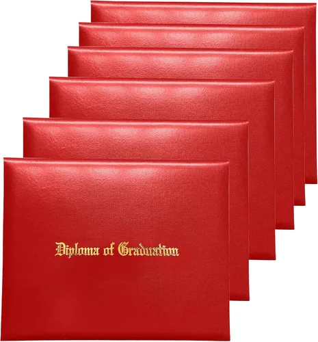 Miniatura 25 de MyGradDay Cubierta de diploma impresa 8.5x11 titular del diploma de graduación cubierta de cuero liso tamaño carta negro