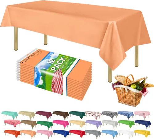 Miniatura 22 de Zimpleware - Mantel redondo de plástico para fiestas de 213 cm (84 pulgadas) de diámetro (paquete de 1, 6 y 12 unidades)