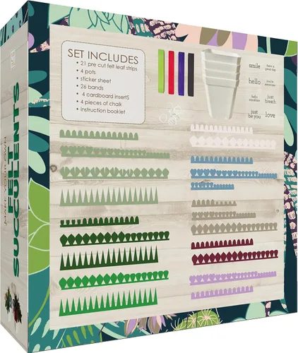 Miniatura 2 de Hapinest Kit de manualidades de suculentas de fieltro en maceta para adultos, mujeres, adolescentes y personas mayores, artes y manualidades