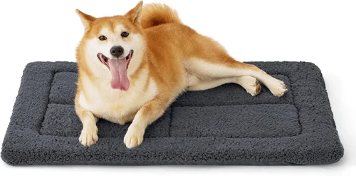 Bedsure Cama Lavable para Jaula de Perro para Perros Grandes, Alfombra de Espuma Suave para Suelo de Mascotas, Almohadilla Versátil y Ligera para