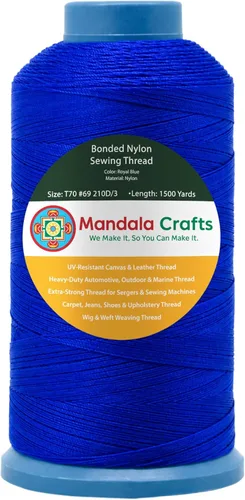 Miniatura 142 de Mandala Crafts - Hilo de nailon para coser cuero, tapicería, mezclilla y para trenzar el pelo; resistente, 1500 yardas, tamaño 69 T70 Marrón