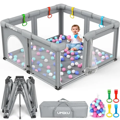 Miniatura 10 de Baby Playpen Foldable Playpen for Babies and Toddlers, Large Playpens Portable Play Pen Play Yard for Kids Fence Indoor Outdoor Travel 4 Handlers 50