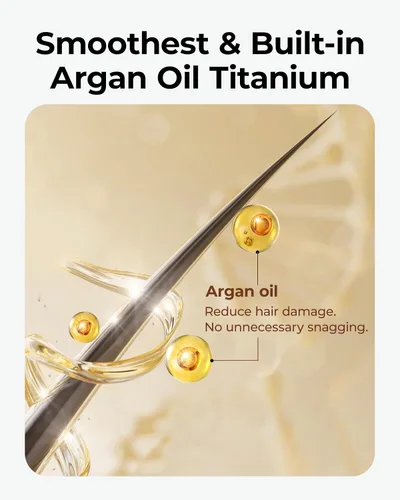 Miniatura 6 de Plancha de titanio para cabello natural, plancha de pelo de 2 pulgadas para cabellos gruesos, plancha plana de seda con placa ancha