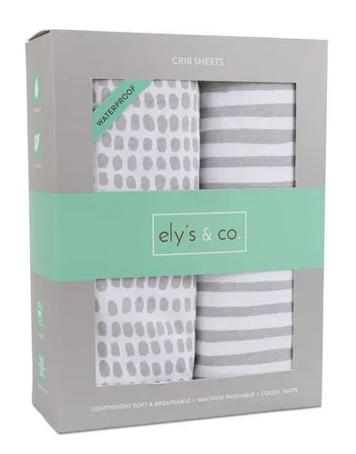 Miniatura 17 de Ely's & Co. Funda impermeable para cambiador, juego de 2 sábanas para bebé, 100 % algodón, sábanas de algodón de punto jersey con forro impermeable