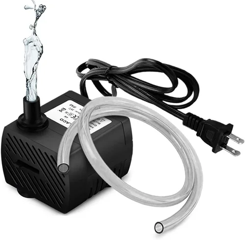 PULACO Mini bomba de agua sumergible de 95GPH 5W con tubo de 3.3 pies para tanque de peces de acuario, estanque, fuente, hidroponía