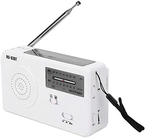 Radio FM solar portátil, linterna LED de emergencia multifuncional de 3 vías, radio FM/AM y cargador de teléfono celular, perfecto para exteriores
