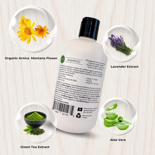 Miniatura 4 de DANI Naturals Bamboo Bergamota Champú sin sulfato, vegano, hidratante, espesa e hidrata, 12 onzas líquidas