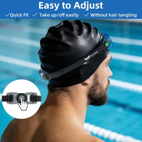 Miniatura 7 de Paquete de 2 gafas de natación sin fugas, antivaho y UV, gafas de natación para adultos, hombres y mujeres, lentes de policarbonato con espejo HD