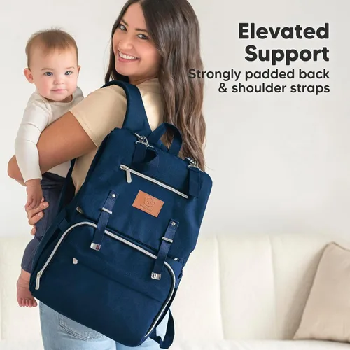Miniatura 7 de KeaBabies Mochila para pañales para bebé con cambiador, bolsa de bebé impermeable para mamá y papá, bolsillos aislados para botellas, niños Azul
