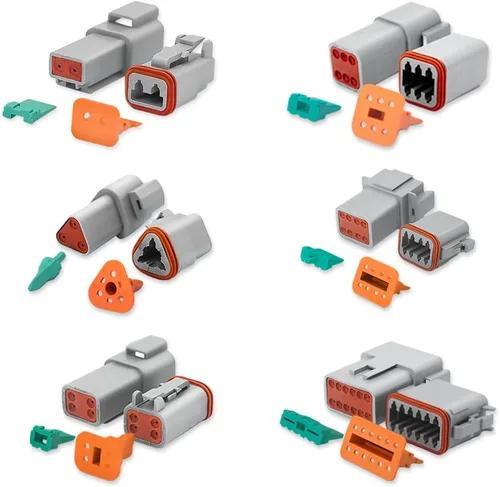 Kit de conectores de la serie DT de 2, 3, 4, 6, 8, 12 pines, color gris, 1 juego, tamaño 16 contactos sólidos, 14-18 AWG conector de cable eléctrico