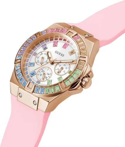 Miniatura 4 de GUESS Reloj para mujer de 1.535 in - Correa rosa esfera blanca caja en tono oro rosa, Rosado, Moderno