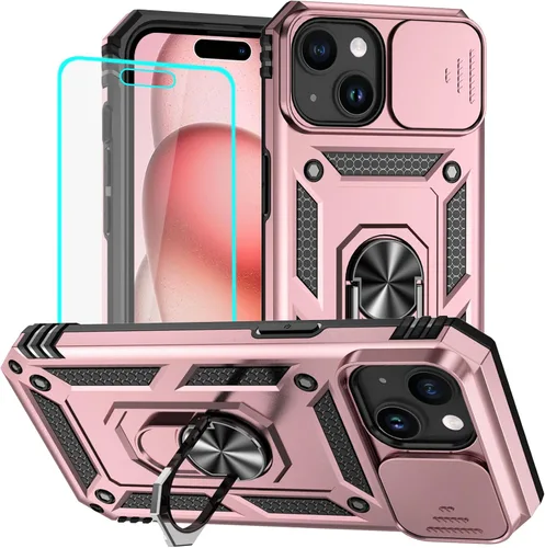 Miniatura 41 de HNHYGETE Funda para iPhone XR con protector de pantalla HD: [grado militar de 20 pies probada en caídas] Funda protectora para cámara deslizante a