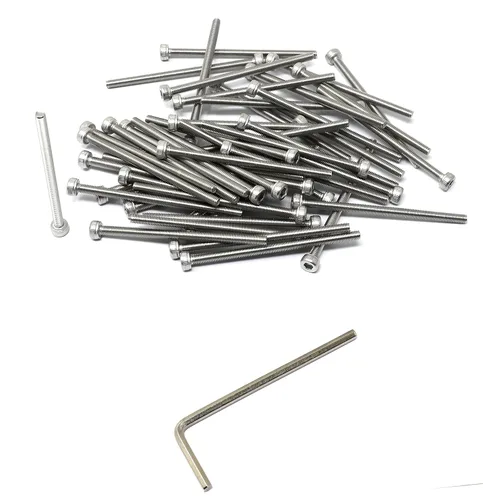 Miniatura 20 de iexcell 25 piezas M4 x 60/65/70/75/3.150 in paso de rosca 0.028 in acero inoxidable 304 cabeza hexagonal Tornillos Tornillos surtido Kit