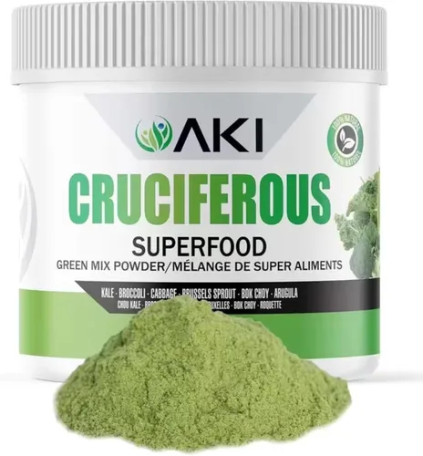 Miniatura 10 de AKI Cruciferous Superfood Green Mix Powder - Hecho de col rizada, brócoli, coles de Bruselas, repollo - Repleto de fitonutrientes y vitaminas