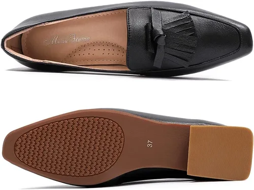Miniatura 4 de Mona Flying Mocasines de cuero para mujer, estilo informal, planos, para mujeres y jóvenes
