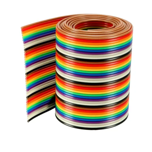 Miniatura 3 de uxcell Echada plana el 3.3 ft del alambre 4.2 ft m del arco iris IDC del cable de cinta 40P largo