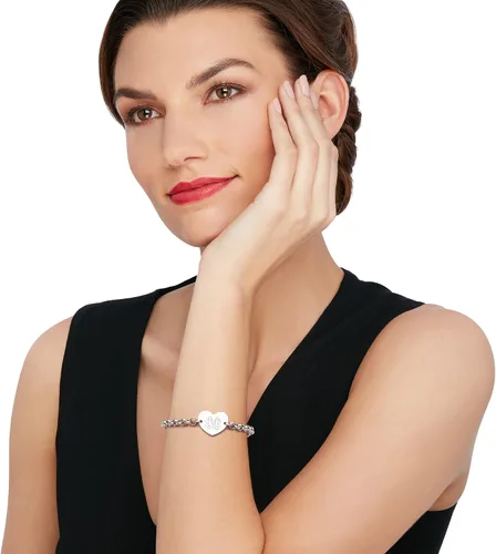 Miniatura 2 de Ross-Simons Italian Sterling Silver Personalized Heart Bracelet
