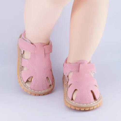 Miniatura 7 de WILLFUN Sandalias chirriantes de verano para bebé, niño, niña, suela de goma de primera calidad, puntera cerrada, antideslizantes, zapatos