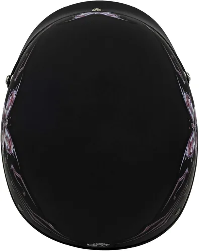 Miniatura 5 de VCAN Cruiser Intricate Butterfly - Casco para motocicleta Mariposa negra plana