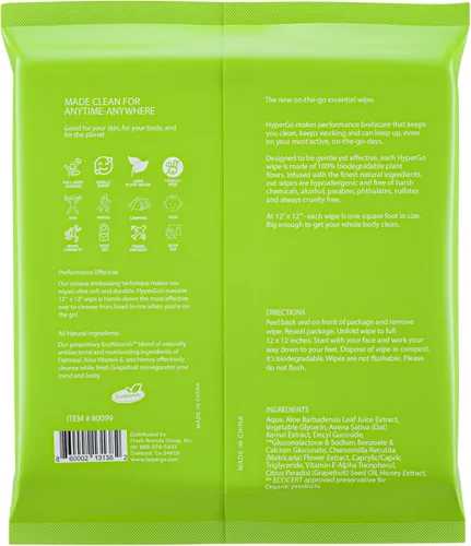 Miniatura 8 de Toallitas corporales HyperGo XL para mujeres y hombres – 30.5 cm x 30.5 cm Toallitas de limpieza corporal completas sin enjuague, 20