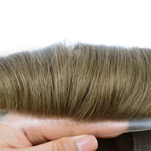 Miniatura 3 de Toupee Hair System para hombres, postizos de encaje suave, sistema de reemplazo de cabello para hombre, línea capilar de PU, pieza de pelo tipo
