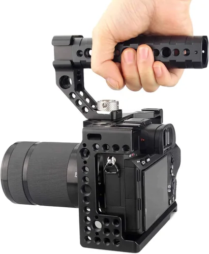Miniatura 6 de A7iii / A7riii - Jaula de cámara completa y mango superior de localización ARRI, con 5 soportes de zapata fría, agujeros ARRI de 1/4 pulgadas y 3/8