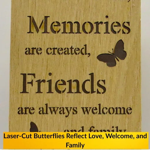Letrero decorativo de mariposa – Regalo para amigos de la familia para el hogar, • Cita de madera inspiradora para repisa, entrada o mesa de cocina
