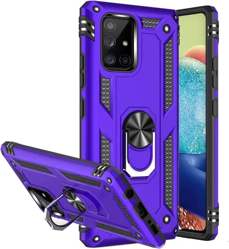 Miniatura 11 de Funda de grado militar para Samsung Galaxy A51 4G, funda Galaxy M40S, 360 metal giratorio anillo soporte soporte magnético para montaje en Azul