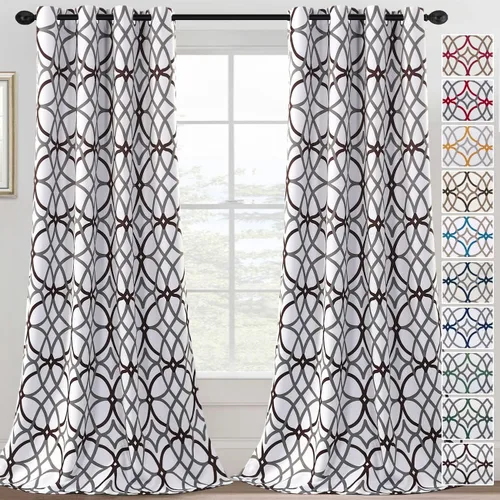 Miniatura 10 de H.VERSAILTEX Cortinas opacas con diseño impreso de 54 pulgadas de largo, juego de 2 paneles de cortinas con aislamiento térmico para dormitorio