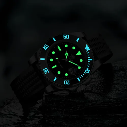 Miniatura 6 de ADDIESDIVE Quartz Dive Watch for Men Diver 200 M Steel Strap Luminous Multicolors Dial Black Blue Green