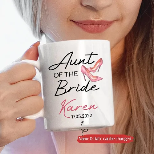 Miniatura 2 de Taza personalizada para la tía de la novia, taza de tía novia, regalo de boda para tía de la novia, regalo de tía de novia, taza de café de boda