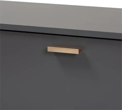 Miniatura 6 de Baxton Studio Kelson - Soporte para TV, color gris oscuro/dorado