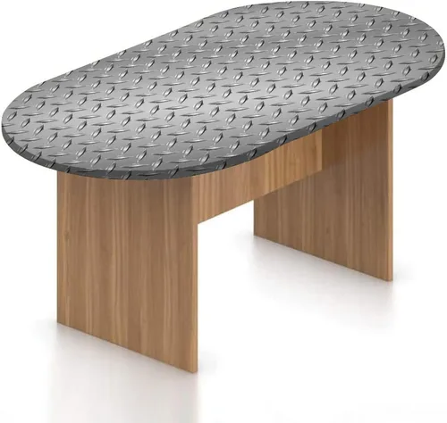 Miniatura 8 de XISUNYA Mantel ovalado ajustable, mantel de poliéster con bordes elásticos grises, diseño digital abstracto suave, estampado urbano moderno, se Gris
