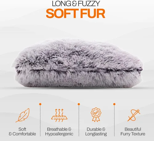 Miniatura 8 de Cheer Collection Almohadas Decorativas para Sofá y Cama, Almohadas Decorativas Suaves y Peludas con Rellenos Incluidos, Acogedoras Almohadas de Piel