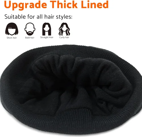 Miniatura 2 de PFFY Beanie for Men Women Unisex Knit Cuffed Plain Winter Thick Lined Beanies Hats