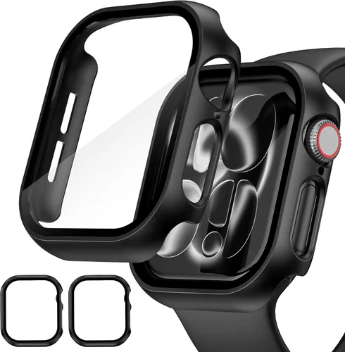 Miniatura 12 de Paquete de 2 fundas para Apple Watch 40mm SE Series 6/5/4/SE 2ª generación con protector de pantalla de vidrio templado, funda protectora completa