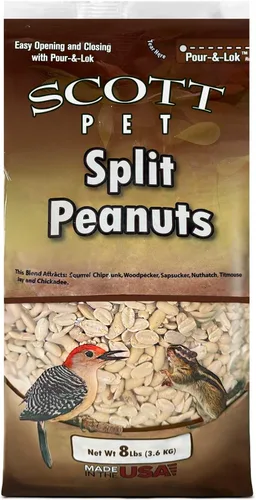 Scott Pet Semillas para Aves Silvestres, Cacahuetes Partidos (Sin Cáscara), Bolsa de 8 libras, Gran Fuente de Proteína y Fibra, Cacahuetes para Aves