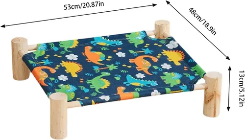 Miniatura 2 de Dog Hammock - Cat Hammock Bed Wooden Elevated Dog Bed, Stable Removable Sleeping Cot, Quick to Install Pet Cot for Home Living Room Apartment Dorm
