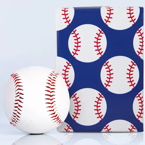 Miniatura 7 de AnyDesign 12 hojas de papel de regalo de béisbol, no enrolladas, papel de regalo deportivo, papel de regalo deportivo, plegado a granel, papel plano