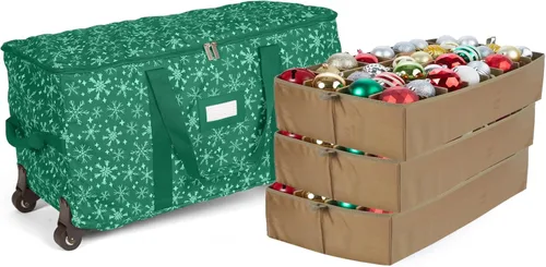 Miniatura 16 de Covermates Keepsakes Bolsa de almacenamiento ajustable para adornos, poliéster resistente, separadores acolchados y bandejas FlexGrid, organizador