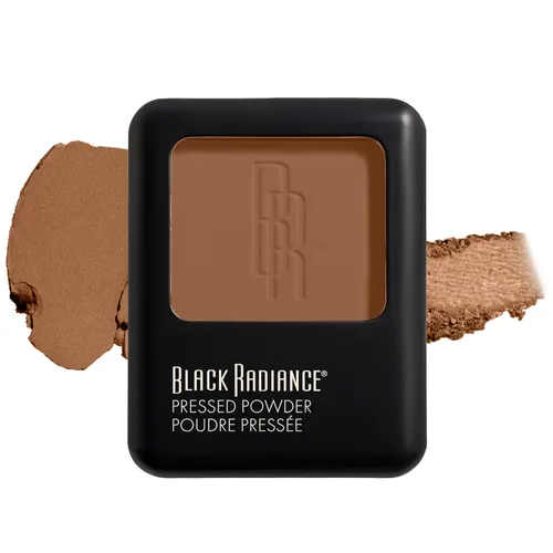 Black Radiance Polvo prensado, acabado mate rico en pigmentos para tonos de piel claros, compacto absorbente de aceite con espejo y esponja,