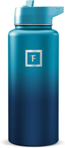 Miniatura 89 de IRON °FLASK Frasco de hidratación para acampar y senderismo con pajilla, botella de agua deportiva de acero inoxidable con aislamiento de boca